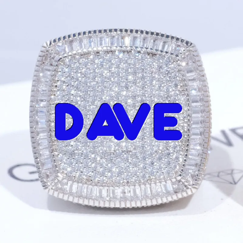 CUSTOM LETTER 3D ICED RING sold by The GUU Shop