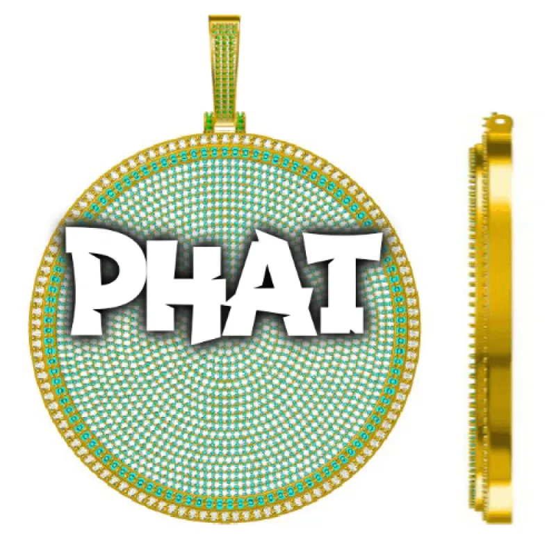 CUSTOM LETTER NECKLACE 3D BIG DISC sold by The GUU Shop