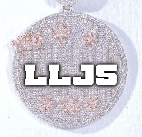 CUSTOM LETTER NECKLACE 3D BIG CROWN DISC sold by The GUU Shop