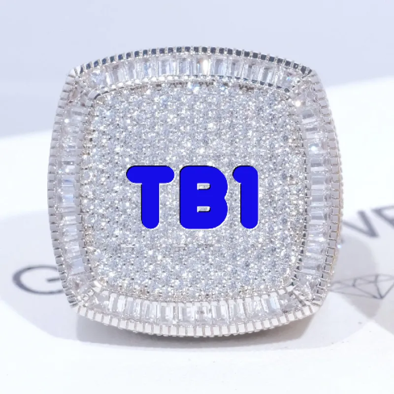 CUSTOM LETTER 3D ICED RING sold by The GUU Shop