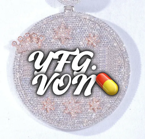 CUSTOM LETTER NECKLACE 3D BIG CROWN DISC sold by The GUU Shop