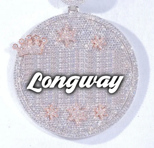 CUSTOM LETTER NECKLACE 3D BIG CROWN DISC sold by The GUU Shop