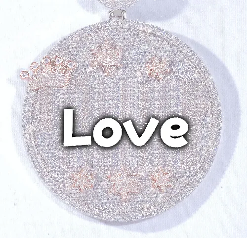 CUSTOM LETTER NECKLACE 3D BIG CROWN DISC sold by The GUU Shop