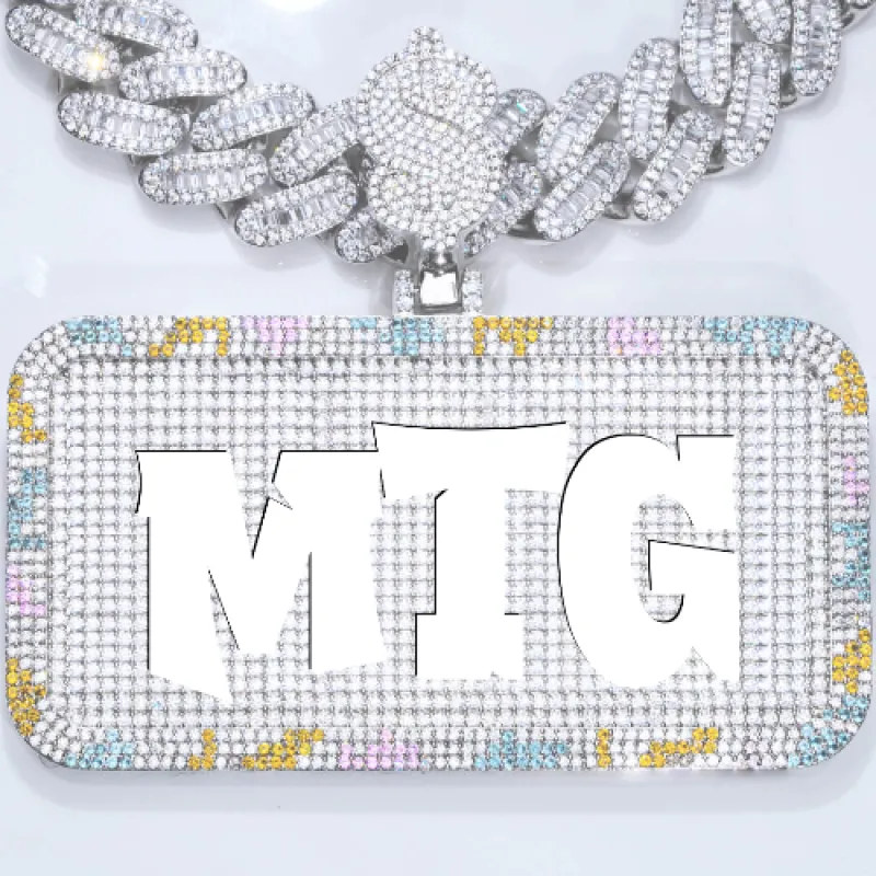 CUSTOM LETTER NECKLACE 3D COLORFUL SQUARE sold by The GUU Shop