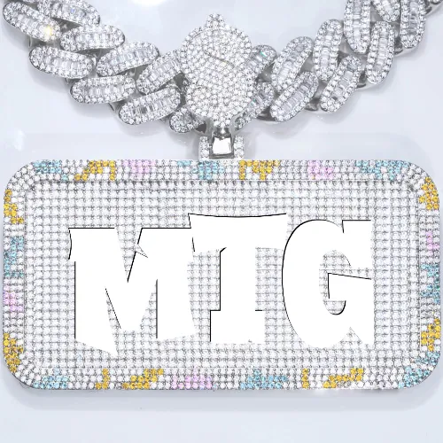 CUSTOM LETTER NECKLACE 3D COLORFUL SQUARE sold by The GUU Shop