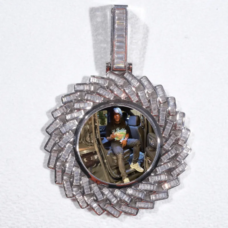 Large 3D Baguette Custom Picture Pendant sold by The GUU Shop