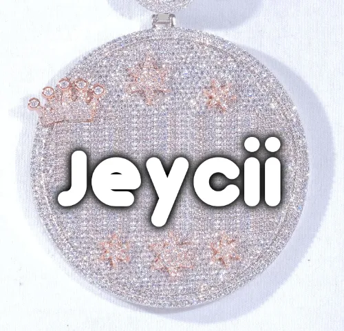 CUSTOM LETTER NECKLACE 3D BIG CROWN DISC sold by The GUU Shop