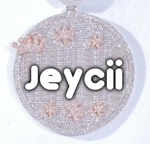 CUSTOM LETTER NECKLACE 3D BIG CROWN DISC sold by The GUU Shop
