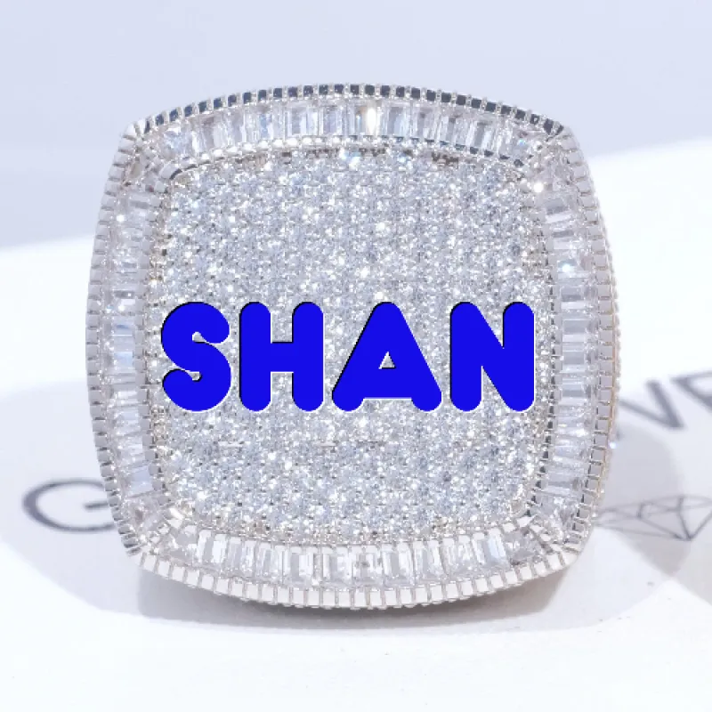 CUSTOM LETTER 3D ICED RING sold by The GUU Shop