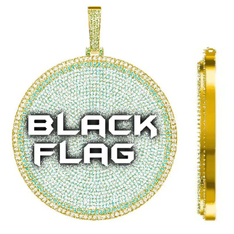 CUSTOM LETTER NECKLACE 3D BIG DISC sold by The GUU Shop