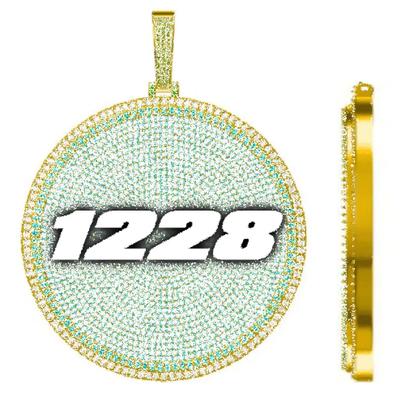 CUSTOM LETTER NECKLACE 3D BIG DISC sold by The GUU Shop