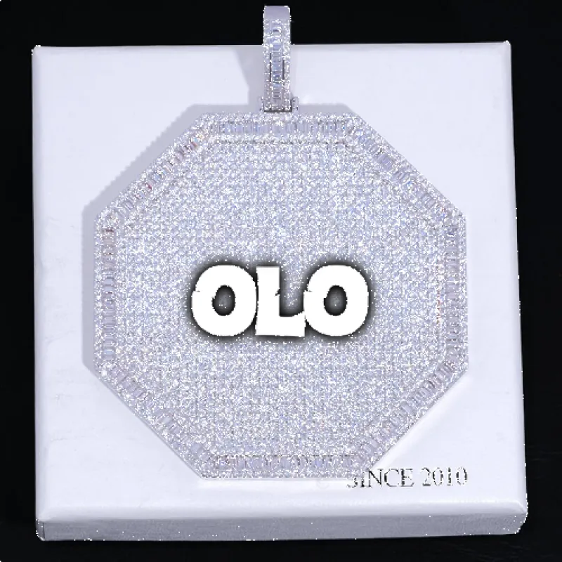 CUSTOM LETTER NECKLACE 3D BIG OCTAGON sold by The GUU Shop