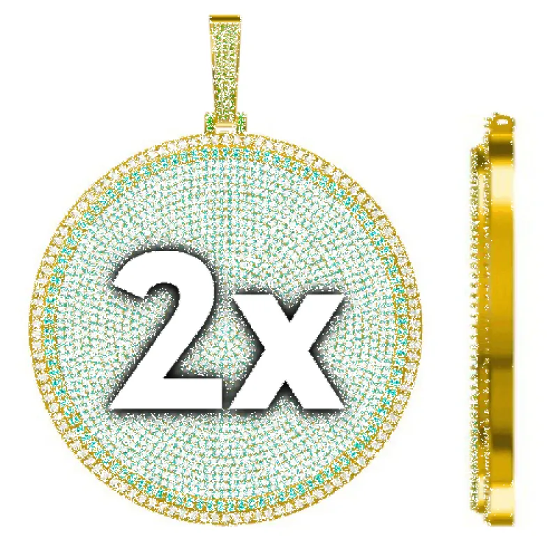 CUSTOM LETTER NECKLACE 3D BIG DISC sold by The GUU Shop