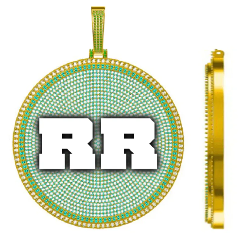 CUSTOM LETTER NECKLACE 3D BIG DISC sold by The GUU Shop