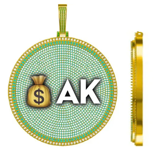 CUSTOM LETTER NECKLACE 3D BIG DISC sold by The GUU Shop