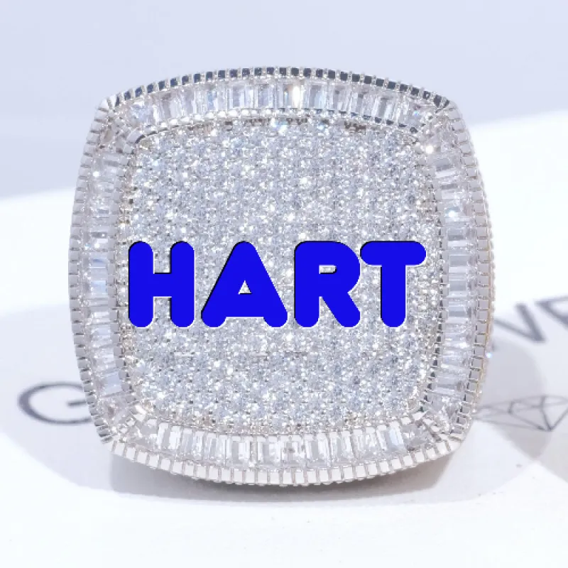 CUSTOM LETTER 3D ICED RING sold by The GUU Shop