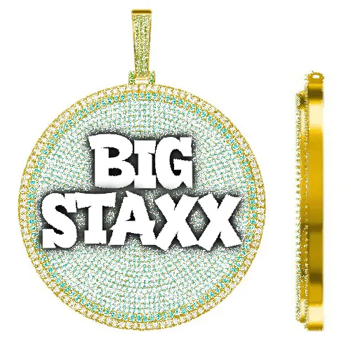 CUSTOM LETTER NECKLACE 3D BIG DISC sold by The GUU Shop