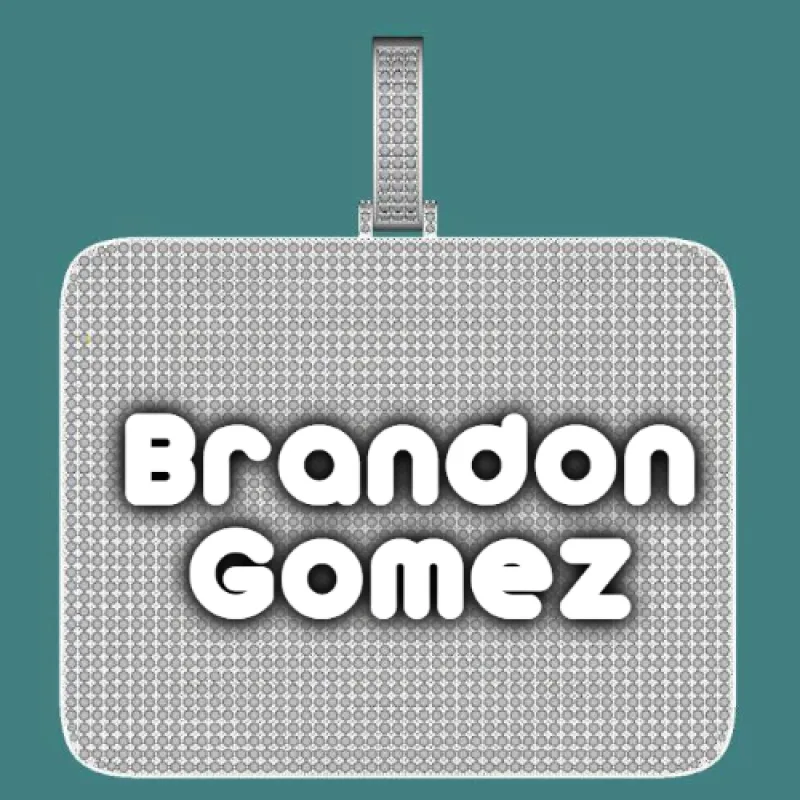 CUSTOM LETTER NECKLACE 3D BIG SQUARE sold by The GUU Shop