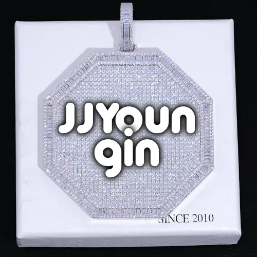 CUSTOM LETTER NECKLACE 3D BIG OCTAGON sold by The GUU Shop