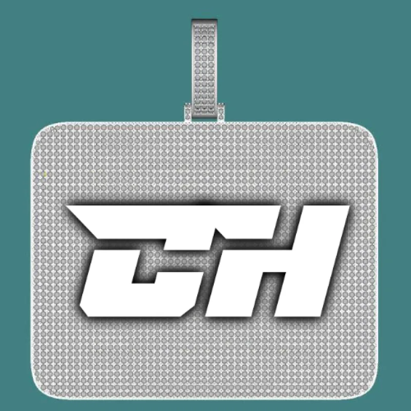 CUSTOM LETTER NECKLACE 3D BIG SQUARE sold by The GUU Shop