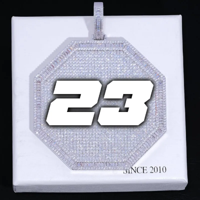 CUSTOM LETTER NECKLACE 3D BIG OCTAGON sold by The GUU Shop