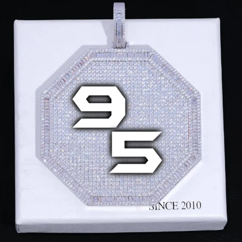 CUSTOM LETTER NECKLACE 3D BIG OCTAGON sold by The GUU Shop