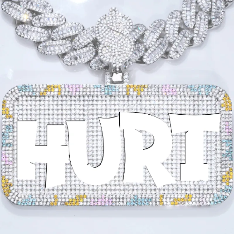 CUSTOM LETTER NECKLACE 3D COLORFUL SQUARE sold by The GUU Shop