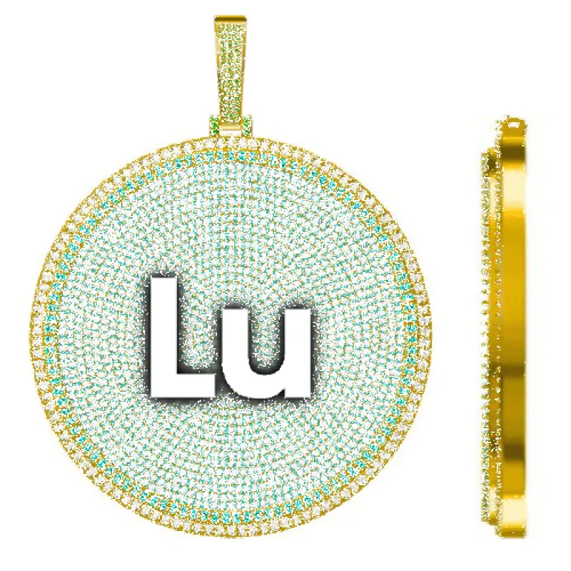 CUSTOM LETTER NECKLACE 3D BIG DISC sold by The GUU Shop