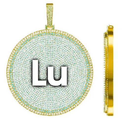 CUSTOM LETTER NECKLACE 3D BIG DISC sold by The GUU Shop