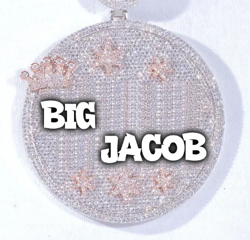 CUSTOM LETTER NECKLACE 3D BIG CROWN DISC sold by The GUU Shop