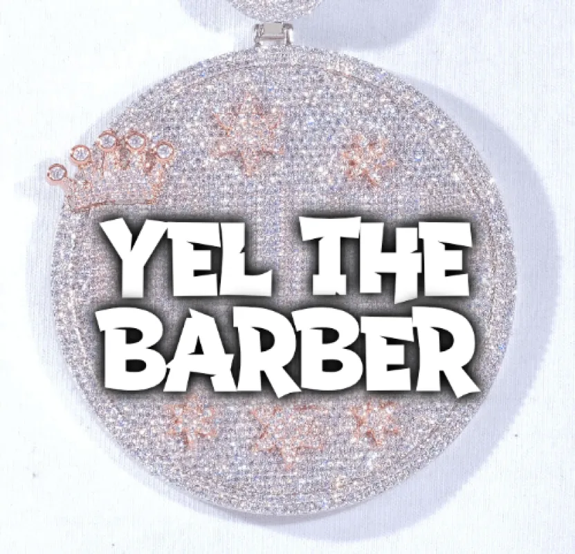 CUSTOM LETTER NECKLACE 3D BIG CROWN DISC sold by The GUU Shop