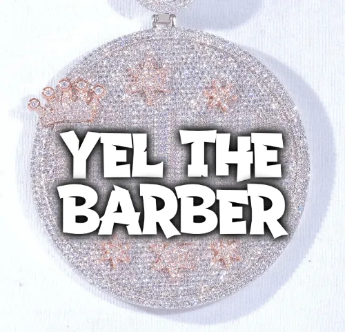 CUSTOM LETTER NECKLACE 3D BIG CROWN DISC sold by The GUU Shop