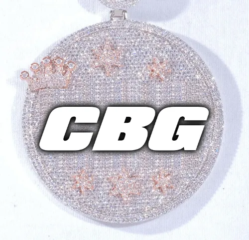 CUSTOM LETTER NECKLACE 3D BIG CROWN DISC sold by The GUU Shop