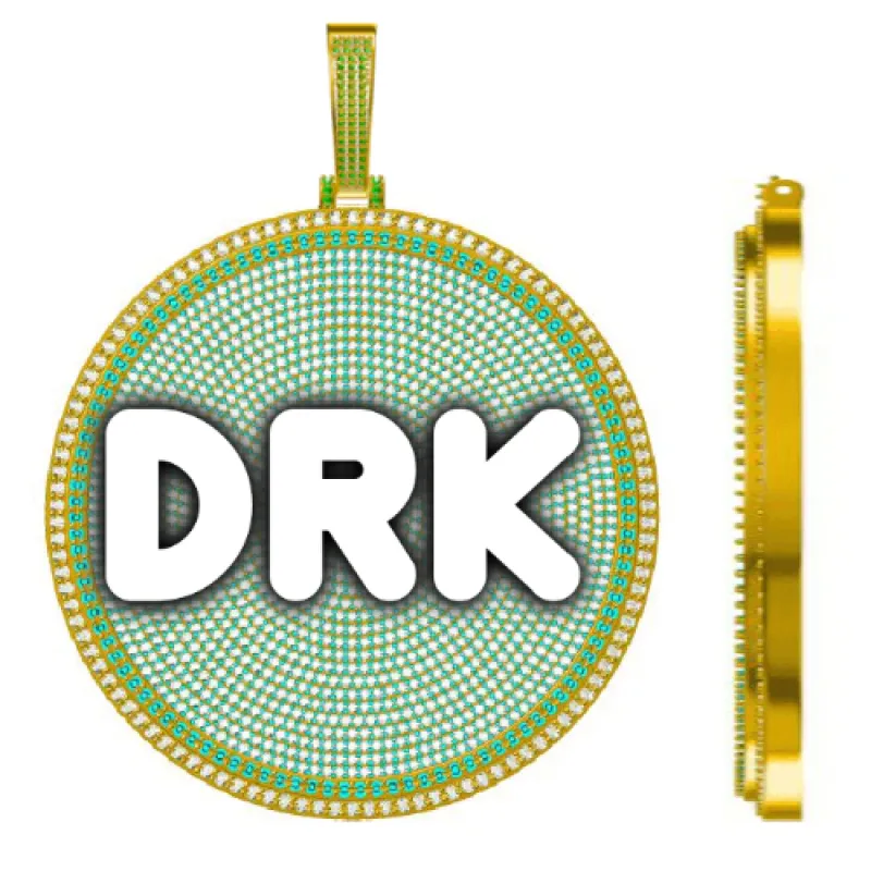 CUSTOM LETTER NECKLACE 3D BIG DISC sold by The GUU Shop