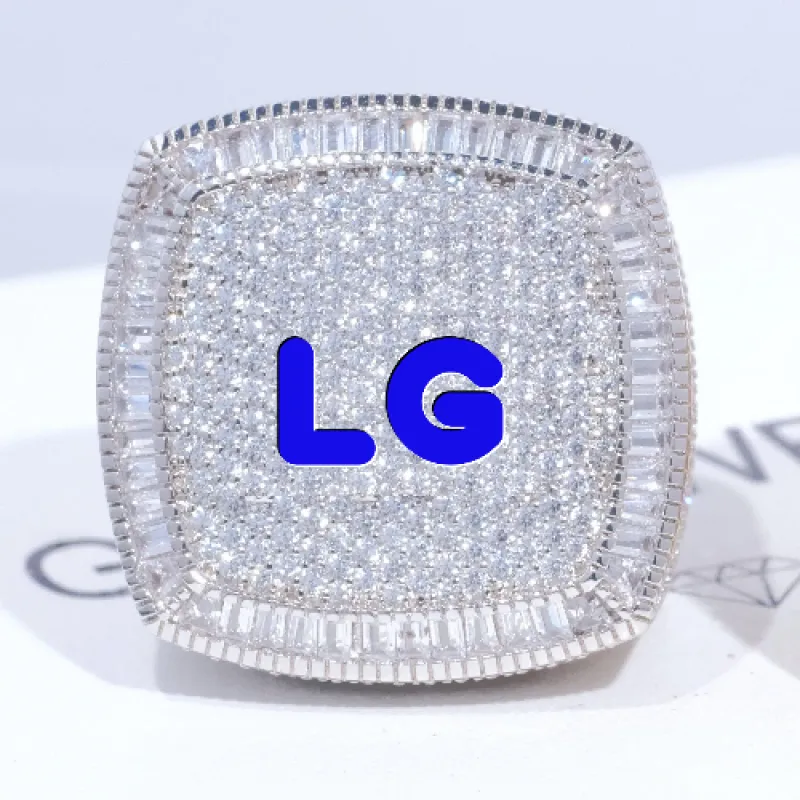 CUSTOM LETTER 3D ICED RING sold by The GUU Shop