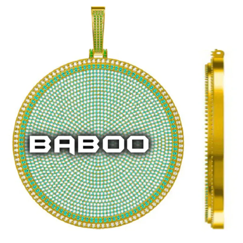 CUSTOM LETTER NECKLACE 3D BIG DISC sold by The GUU Shop