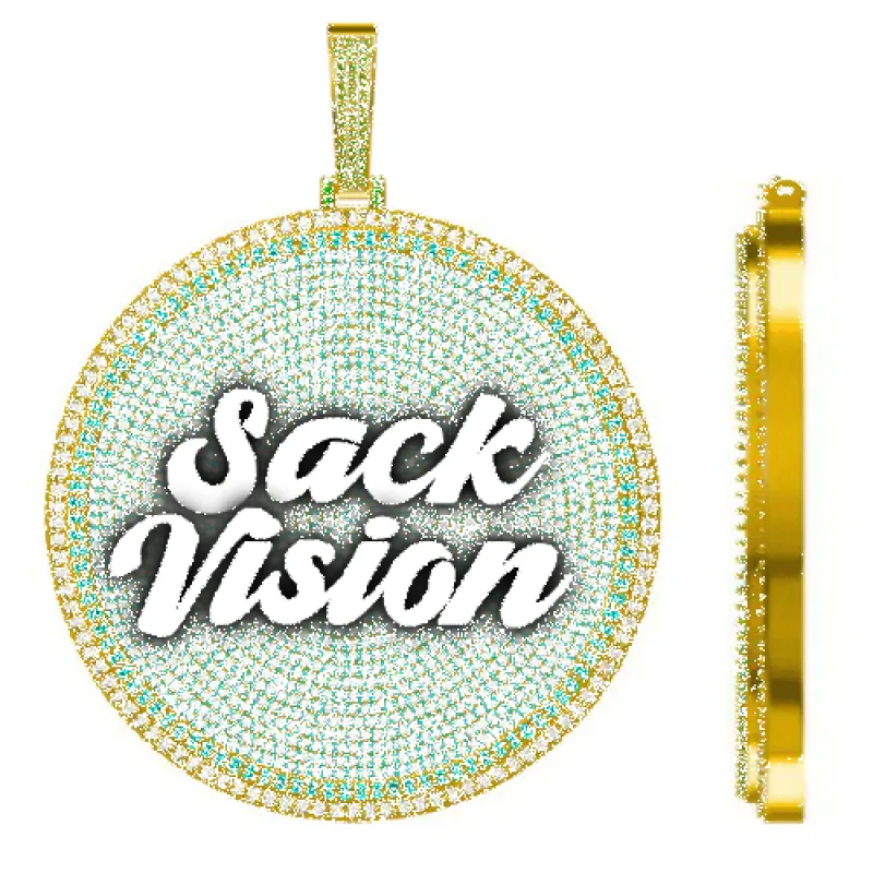 CUSTOM LETTER NECKLACE 3D BIG DISC sold by The GUU Shop