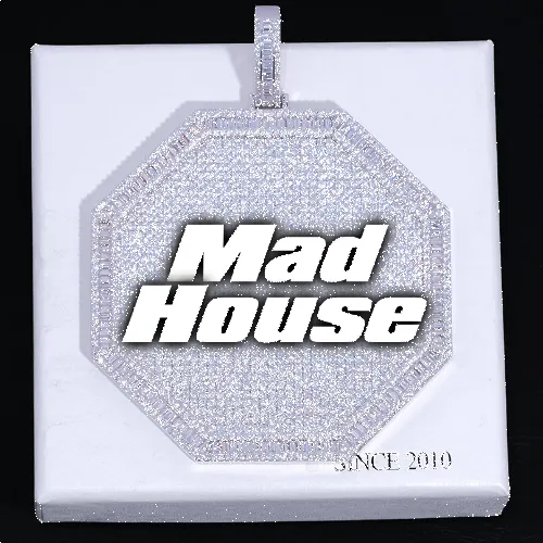 CUSTOM LETTER NECKLACE 3D BIG OCTAGON sold by The GUU Shop