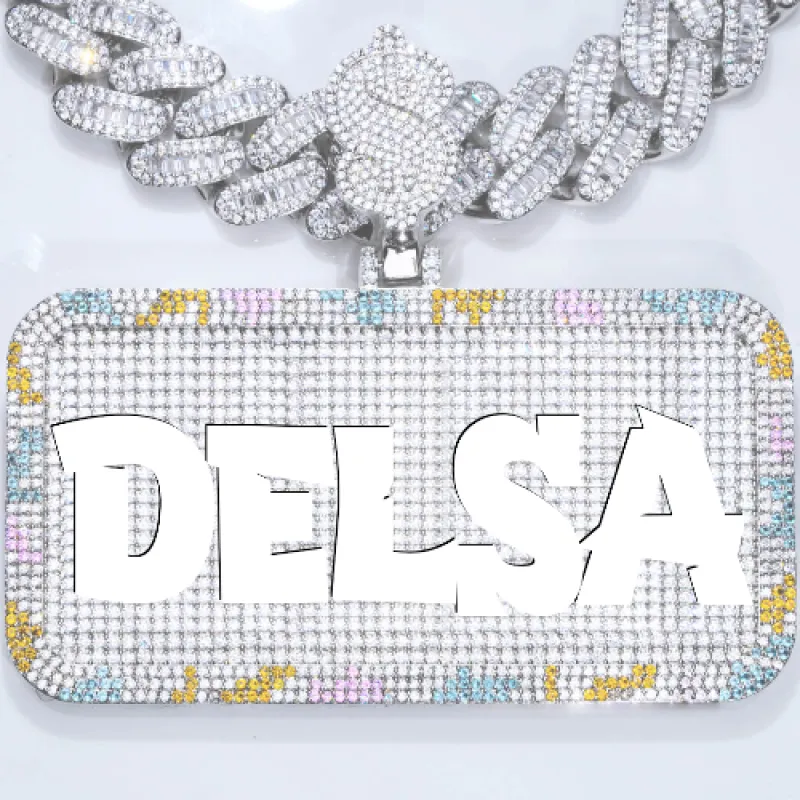 CUSTOM LETTER NECKLACE 3D COLORFUL SQUARE sold by The GUU Shop