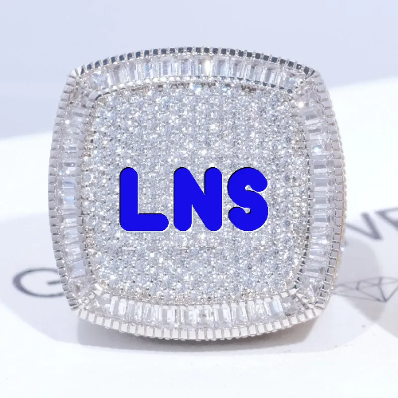 CUSTOM LETTER 3D ICED RING sold by The GUU Shop