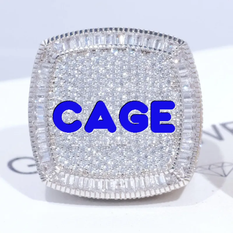 CUSTOM LETTER 3D ICED RING sold by The GUU Shop