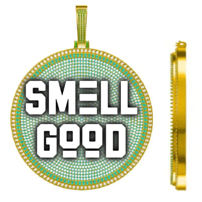 CUSTOM LETTER NECKLACE 3D BIG DISC sold by The GUU Shop