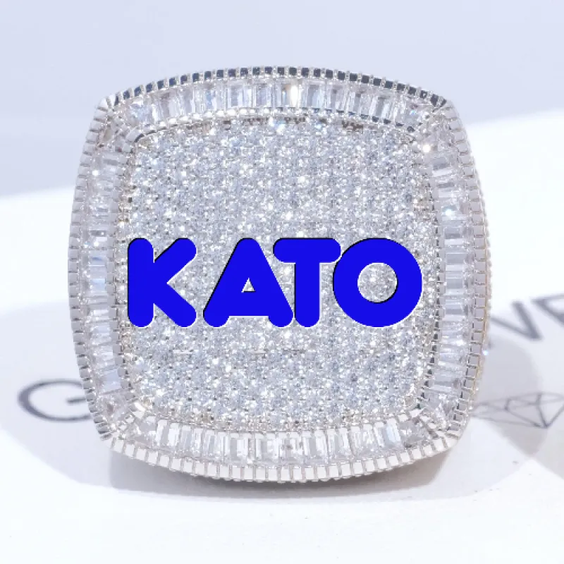 CUSTOM LETTER 3D ICED RING sold by The GUU Shop