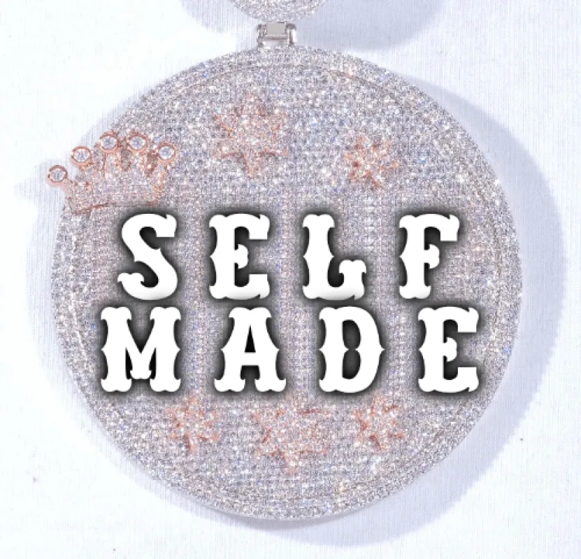 CUSTOM LETTER NECKLACE 3D BIG CROWN DISC sold by The GUU Shop