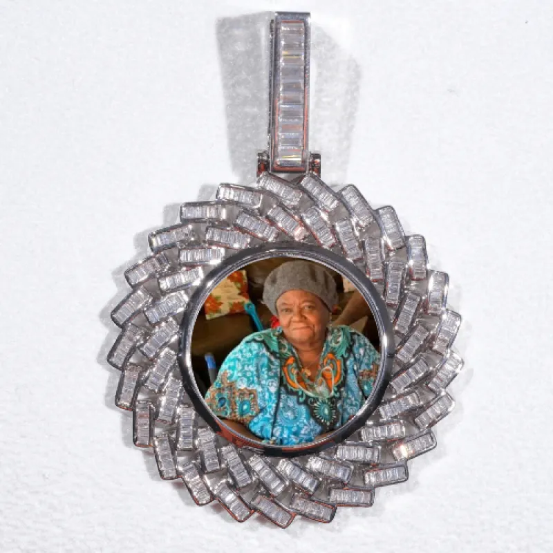 Large 3D Baguette Custom Picture Pendant sold by The GUU Shop