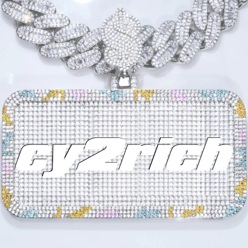 CUSTOM LETTER NECKLACE 3D COLORFUL SQUARE sold by The GUU Shop