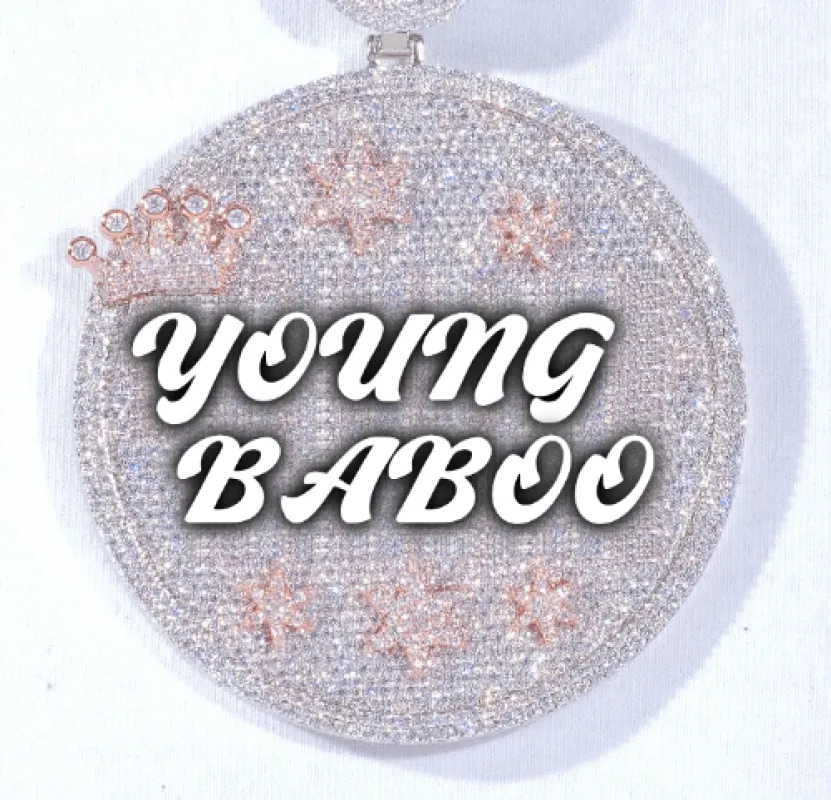 CUSTOM LETTER NECKLACE 3D BIG CROWN DISC made by The GUU Shop