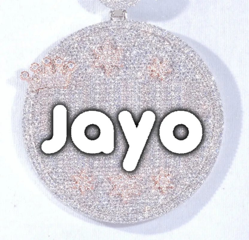 CUSTOM LETTER NECKLACE 3D BIG CROWN DISC made by The GUU Shop