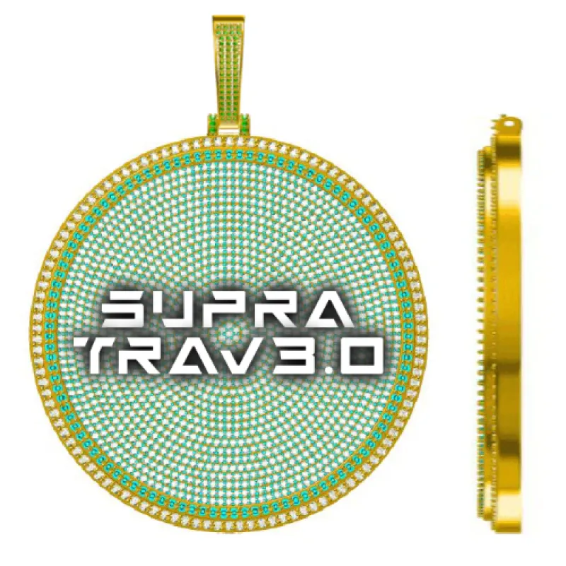 CUSTOM LETTER NECKLACE 3D BIG DISC sold by The GUU Shop