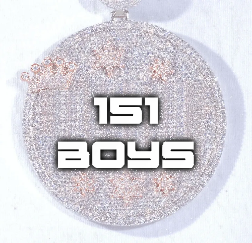 CUSTOM LETTER NECKLACE 3D BIG CROWN DISC sold by The GUU Shop